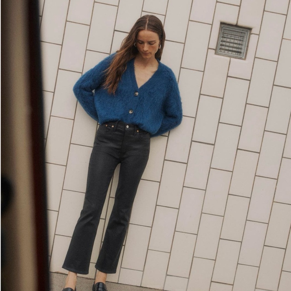 Madewell Kick Out Coated Crop Jeans NWT